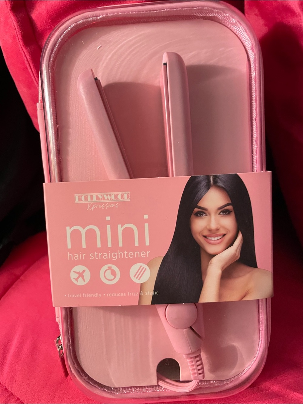 Unbranded Pink Mini Hair Straightener - Travel-Friendly